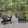Flash Furniture Gray Adirondack Patio Chairs with Cupholder, 2PK 2-LE-HMP-1044-10-GY-GG